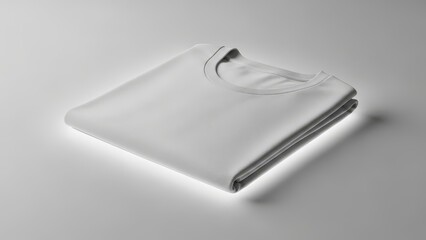 Folded Plain White T Shirt Mockup Blank Apparel Template Fashion Casual Wear