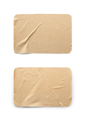 Brown rectangle sticker isolated on white background with clipping path