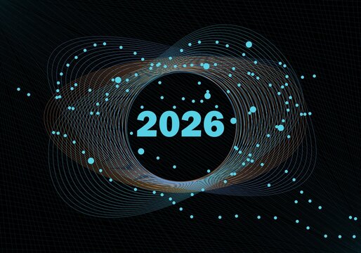 abstract background with glowing circles - Powered by Adobe