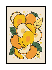 Tropical Fruit Harmony Displayed in Soft Botanical Textures