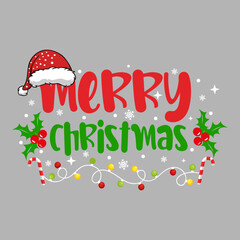 Festive Christmas Hat Lettering Design