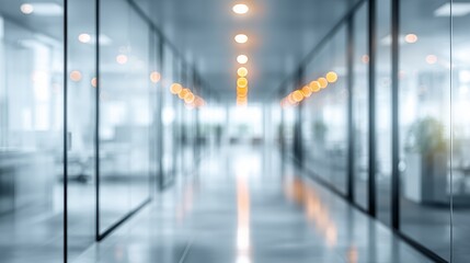 Fototapeta premium Modern Blurred Office Corridor Interior