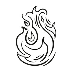 Obraz premium Abstract flame motif in vector smooth curves, energetic and modern.
