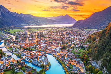 Interlaken, Switzerland Overlooking the Aare River 1824