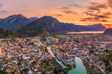 Interlaken, Switzerland Overlooking the Aare River 1841