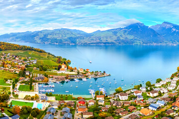 Spiez, Switzerland Panorama in Autumn 1832