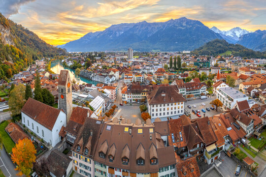 Interlaken, Switzerland at Dawn 1840
