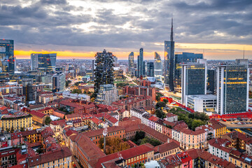 Milan, Italy financial district at dawn 1803