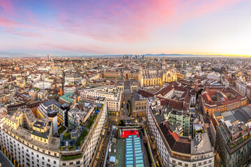 Milan, Italy Cityscape from Above 1800