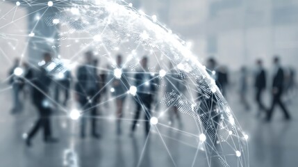 Global business network connecting diverse professionals for seamless collaboration in modern world, perfect for international business concepts