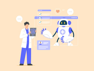 Doctors who use AI technology to search for medical information and help diagnose and treat patients
