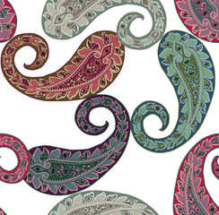 Paisley design Shawl pattern. Seamless Asian Textile Background. Damask seamless pattern, paisley pattern, new trend , classic and elegant 	