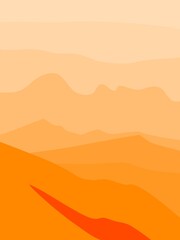 African Savanna Sunset Landscape with Acacia Trees Silhouette