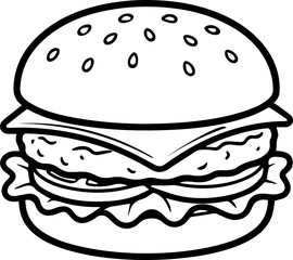 vector illustration food cake, cream, taco, coffee, burger, egg, pizza fries 