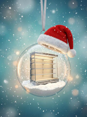 Holiday Decoration with Display: The enchanting holiday decoration showcases a miniature display shelf, capped with a Santa hat.