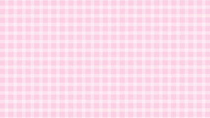 Pink and white plaid fabric texture background. Seamless pattern checkered wallpaper.