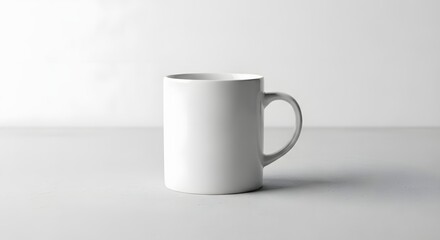Fototapeta premium Plain white ceramic mug mockup on a white background for branding