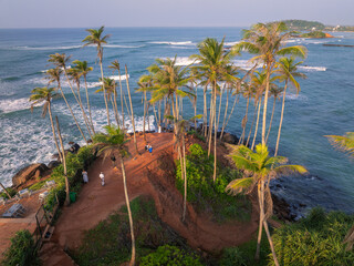 Aerial view of Coconut Tree Hill in Mirissa, Sri Lanka