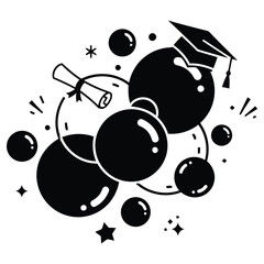 Obraz premium Graduation Celebration Vector, Congrats Graduate Design, Achievement Icon