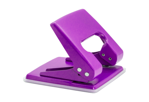 Purple office paper punch isolated on transparent background - Powered by Adobe