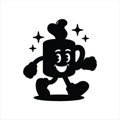 coffee time silhouette vector illustration design