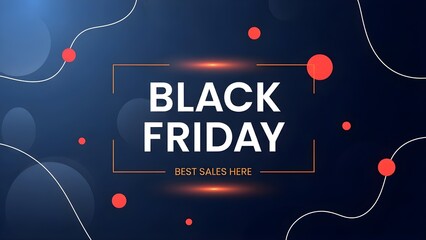 Black Friday sale advertisement modern dark blue background with abstract shapes promotional banner for retail and online shopping isolated on white background