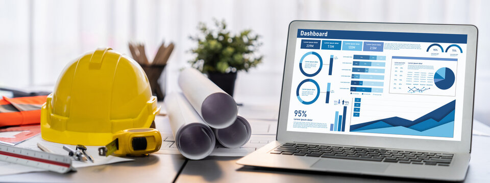 Business data dashboard provide business intelligence analytic for marketing strategy planning brisk with big data set to analyze customer demands and foreseeing business future