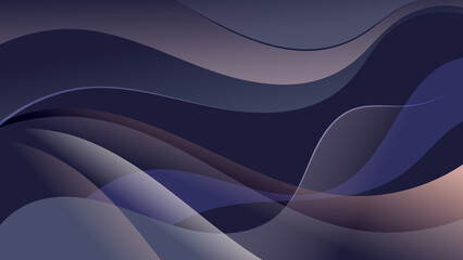 Elegant art background in dark colors. Beautiful composition of overlapping smooth translucent shapes, wavy stripes. template for your projects. 