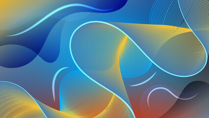 Fantasy art background. Beautiful composition of overlapping smooth translucent shapes, wavy stripes. template for your projects. 