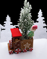 train destination No&euml;l, avec de la guimauve