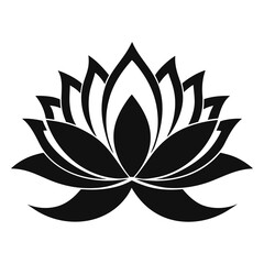 Lotus Flower vector clean black silhouette design white background