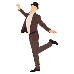 Cheerful and happy businessman standing on isolated white background.