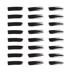 Obraz premium Set of twentyfour black hand drawn brush stroke