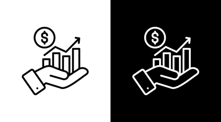 Growth White Icon Set Design