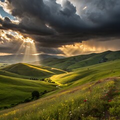 rainbow over the mountains