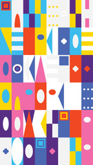 Modern Geometric Pattern Design with Vibrant Colors and Shapes Perfect for Wallpaper Backgrounds or Abstract Art Projects and Creative Graphic Applications