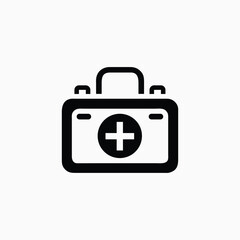 medical kit icon silhoutte vector template