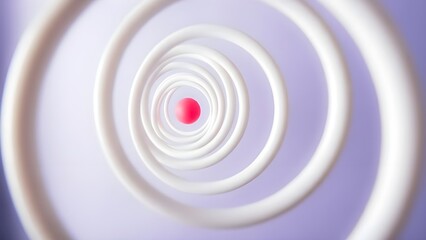 Abstract spiral pattern with a bright pink center against a soft purple background