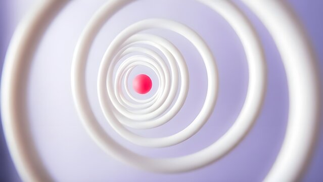 Abstract spiral pattern with a bright pink center against a soft purple background