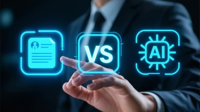 Digital Technology AI Systems Transform Recruitment Processes, Automating Hiring and Resumes with Checklist for Job Candidates in Human Resource Management