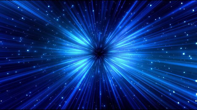 Stunning blue light streaks across space creating a hyperdrive effect, perfect for technology, travel, or a futuristic abstract background