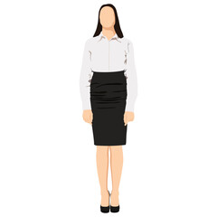 Fototapeta premium A young businesswoman standing full length portrait isolated on white background.