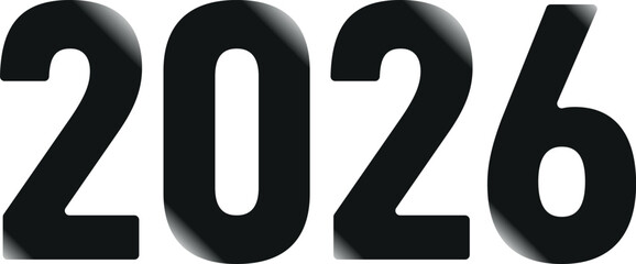 Happy New Year 2026 text vector