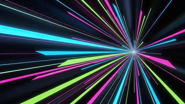 Dynamic neon light streaks creating vibrant energy and modern style, perfect for tech, gaming, or futuristic design projects, adding a burst of electric color