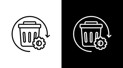 Waste Management White Icon Set Design