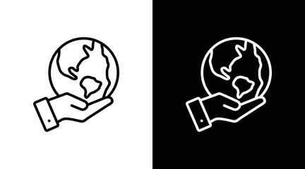 Environmental Awareness White Icon Set Design