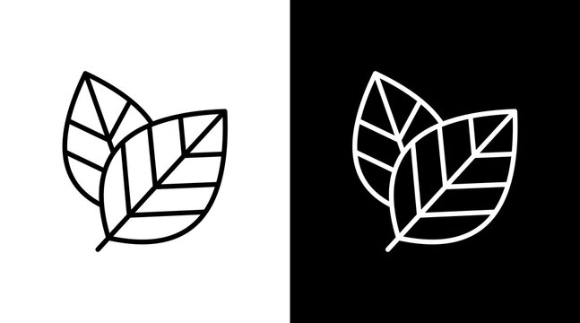 Leaf White Icon Set Design