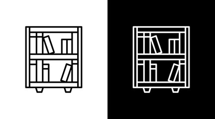 Bookshelf White Icon Set Design