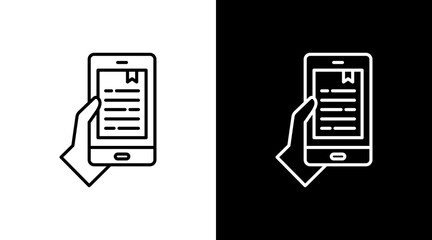 E-Book Reader White Icon Set Design