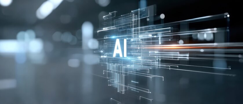 Ai technology concept visualization with futuristic design